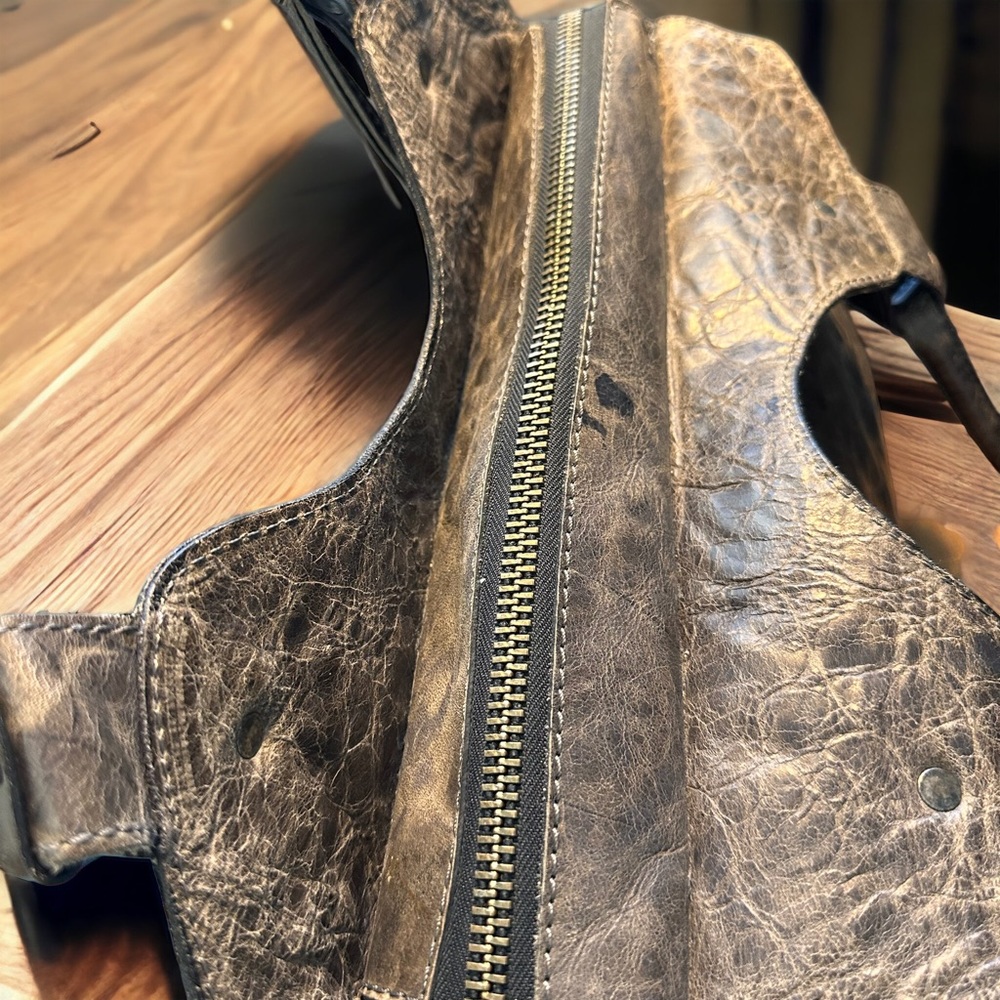 Frye Distressed Leather Studded Shoulder Bag - Picture 10 of 13